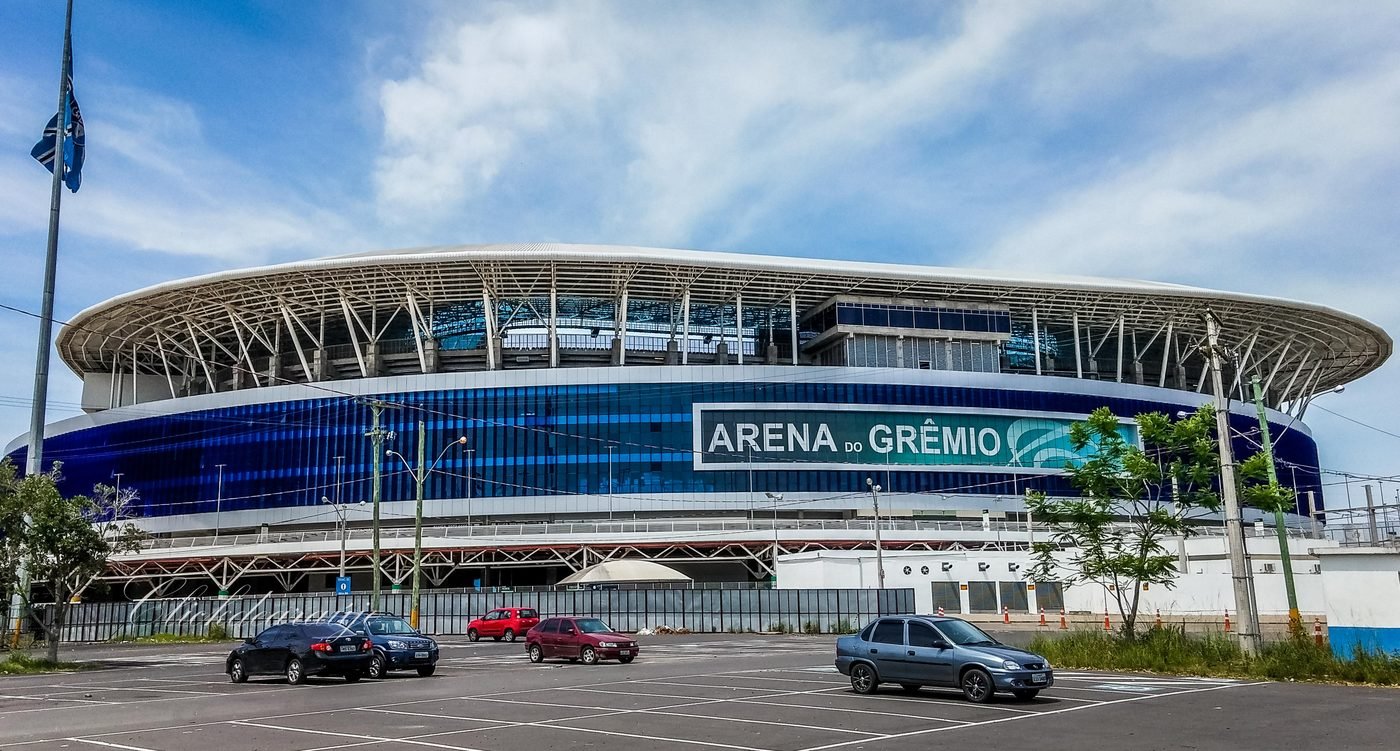 Vista da Arena do Grêmio, em Porto Alegre