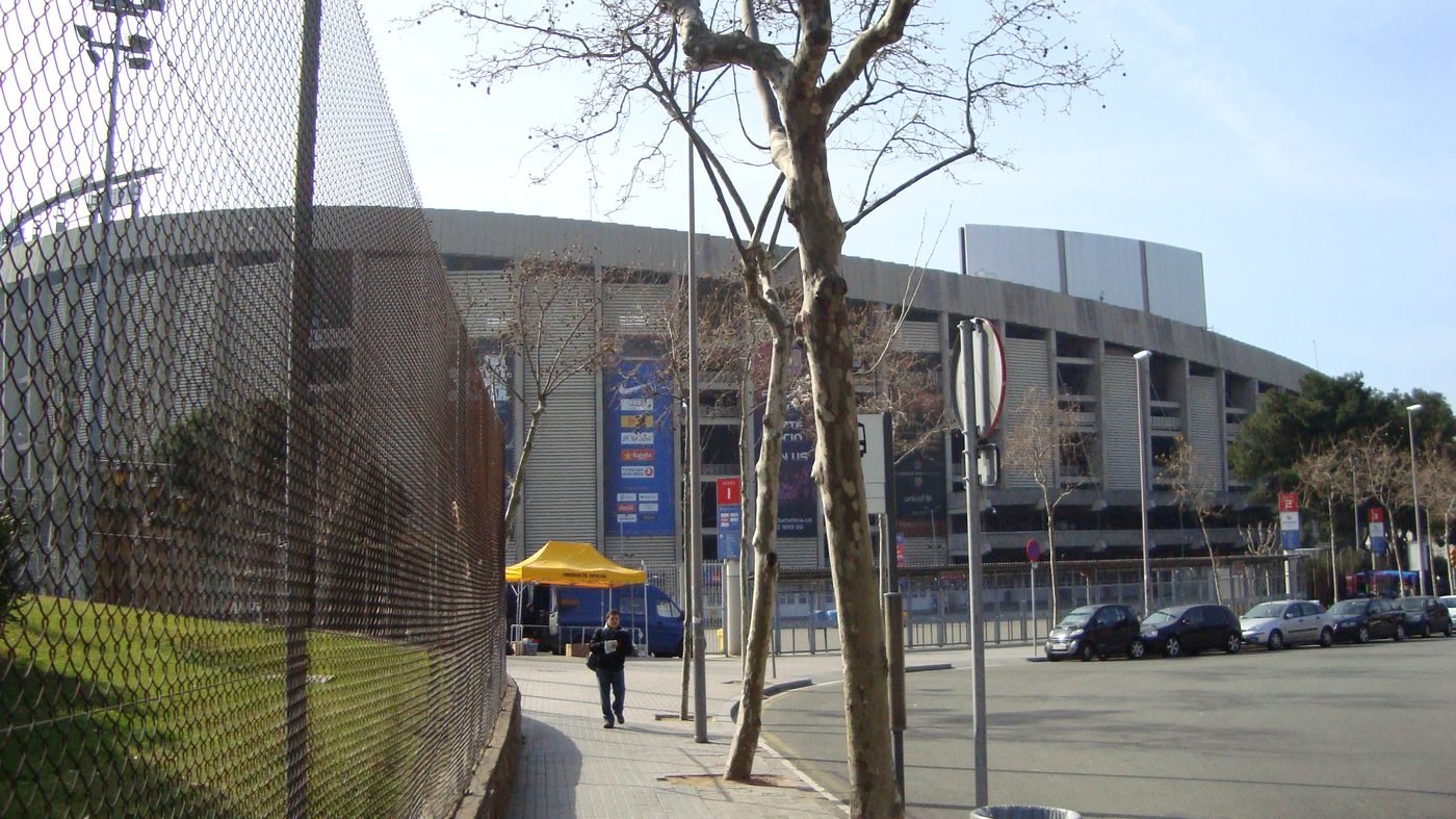 Vista externa do Camp Nou, estádio do FC Barcelona